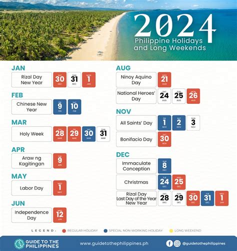 2024 Philippine Holidays Calendar: Holy Week, Long Weekends, .